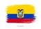 Ecuador official flag in shape of brush stroke