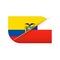 Ecuador versus Chile, two vector flags icon for sport competition