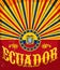 Ecuador vintage old poster with ecuadorian flag colors