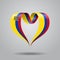 Ecuadorian flag heart-shaped ribbon. Vector illustration.