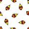 Ecuadorian traditional toy trompo seamless doodle pattern, vector illustration