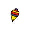 Ecuadorian traditional toy trompo, wood spinning top doodle icon