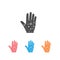 Eczema hand skin icon set. linear style sign for mobile concept and web design. Rash hand, allergic reaction outline