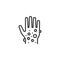 Eczema hand skin line icon