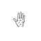 Eczema hand skin line icon. linear style sign for mobile concept and web design. Rash hand, allergic reaction outline