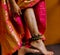 Eczema skin disorder girl wearing anklets