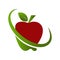 Ed and green apple illustration healthcare logo