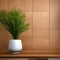 ed, wood-paneled walls with a natural wood finish. Wallcovering of wooden, tiled, and square blocks. Generative AI