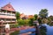 Edam Holland with canal and buildings