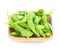 Edamame nibbles, boiled green soy beans