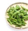 Edamame nibbles, boiled green soy beans, japanese food