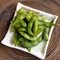 Edamame Soybeans with Salt. Japanese Appetizer