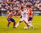 Eden Hazard of Real Madrid #50 in action during match against Atletico de Madrid in the 2019 International Champions Cup