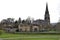 Edensor, Derbyshire, England. Village on The Chatsworth Estate with St Peters Parish Church.