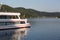 Edersee lake germany with tourist ship