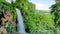 Edessa waterfalls in spring season among green trees in greece