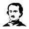 Edgar Allan Poe.Vector portrait of Edgar Allan Poe.