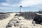 Edgartown Lighthouse, on Martha`s Vineyard in Massachusetts - wide angle view