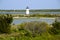 Edgartown Lighthouse Surrounded by Shrubs and Wildflowers on Island