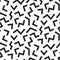 EDGED LINES MEMPHIS STYLE SEAMLESS PATTERN. GEOMETRIC ELEMENTS TEXTURE. 80S-90S DESIGN ON WHITE BACKGROUND.