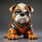 Edgy Caricature Toy Bulldog With Chains - Zbrush Style