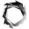 Edgy monochrome circular element. Black and white angular motif, shape