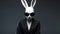 Edgy Surrealism: Rabbit Business Suit Wearing Sunglasses