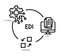EDI, Electronic Data Interchange icon, line color  illustration