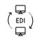 EDI, Electronic Data Interchange icon, line color  illustration