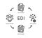 EDI, Electronic Data Interchange icon, line color  illustration