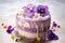 Edible Flower Cake tasty dessert background