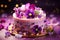 Edible Flower Cake tasty dessert background