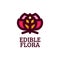 edible flower nature logo concept design illustration
