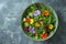 Edible Flowers in Green Bowl