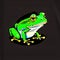 Edible Frog Animal Style Print Design Logo. Generative AI.