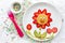 Edible fruit flower - creative summer breakfast or snack for kid