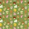 Edible mushroom seamless pattern. Flat icons. Vector illustration.