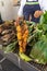 Edible palm weevil larvae Rhynchophorus phoenicis at traditional food market in Puerto Francisco de Orellana. Ecuador. Amazon