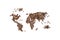 Edible world map made from coffee beans