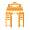 Edification of gateway of india isolated icon