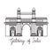 Edification of gateway of india isolated icon