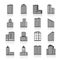 Edifice buildings icons set