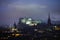 Edinburgh Castle at dusk in winter