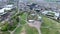 Edinburgh city historic Calton Hill Monuments Aerial shot