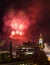 Edinburgh Cityscape with fireworks