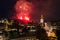 Edinburgh Cityscape with fireworks
