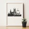 Edinburgh Cityscape Silhouette Poster With Stenciled Iconography