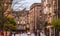 Edinburgh, Scotland - 2021: Street scenes from the historical city center of Edinburgh.
