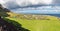 Edinburgh of the Seven Seas town aerial panoramic view, Tristan da Cunha, the most remote inhabited island, South Atlantic Ocean.