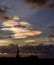 Edinburgh skyline and nacreous clouds